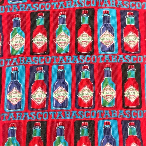 Vintage 90s Tabasco Brand Sportswear All-Over Print Polo Shirt Menβs L - Picture 4 of 9